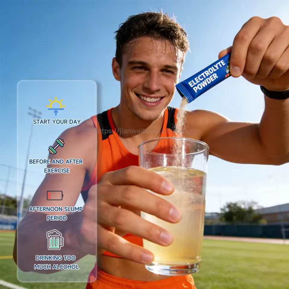Electrolyte Powder Stick Packs formula and packaging details