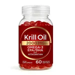Private label krill oil softgels in a 60-count bottle