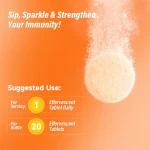 Vitamin C and zinc effervescent tablet dissolving in water