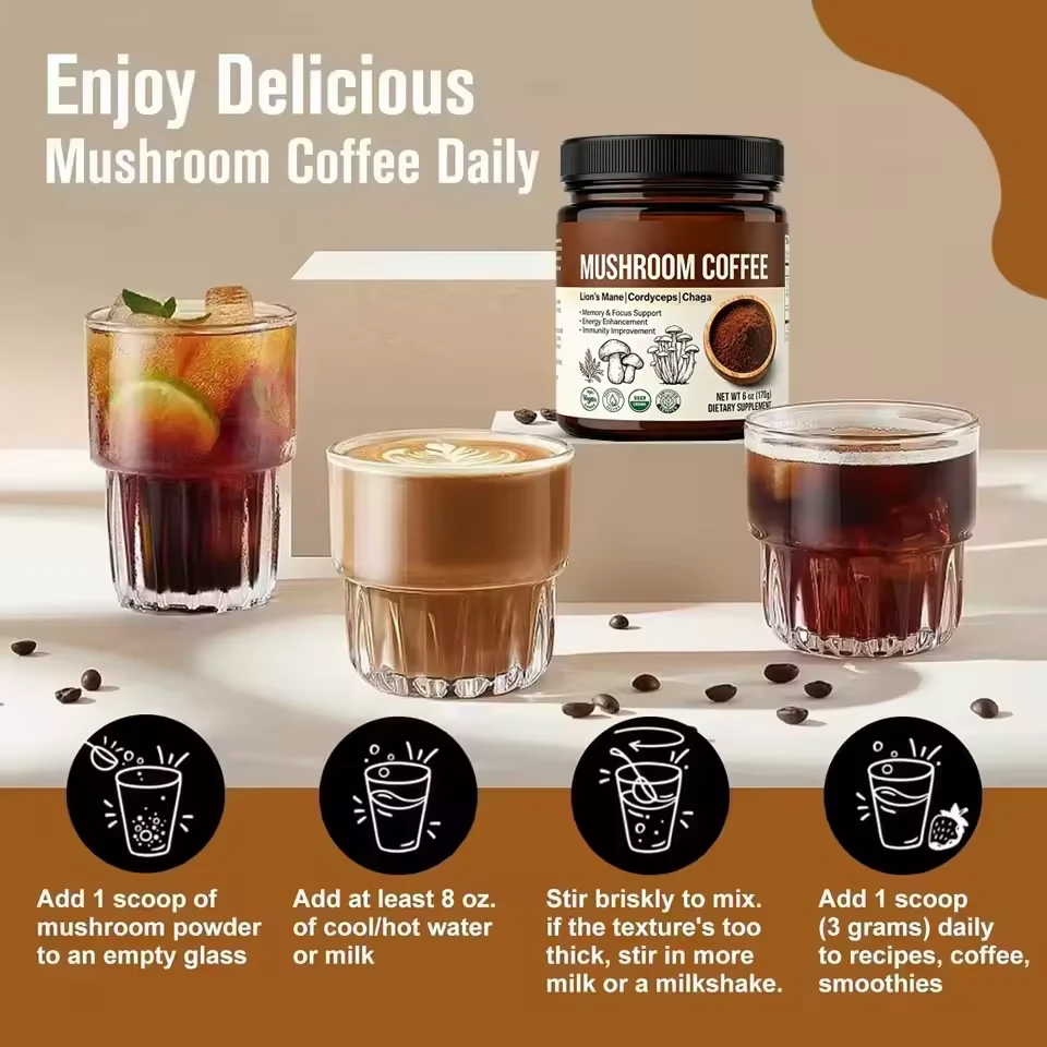 Mushroom Coffee Powder product presentation