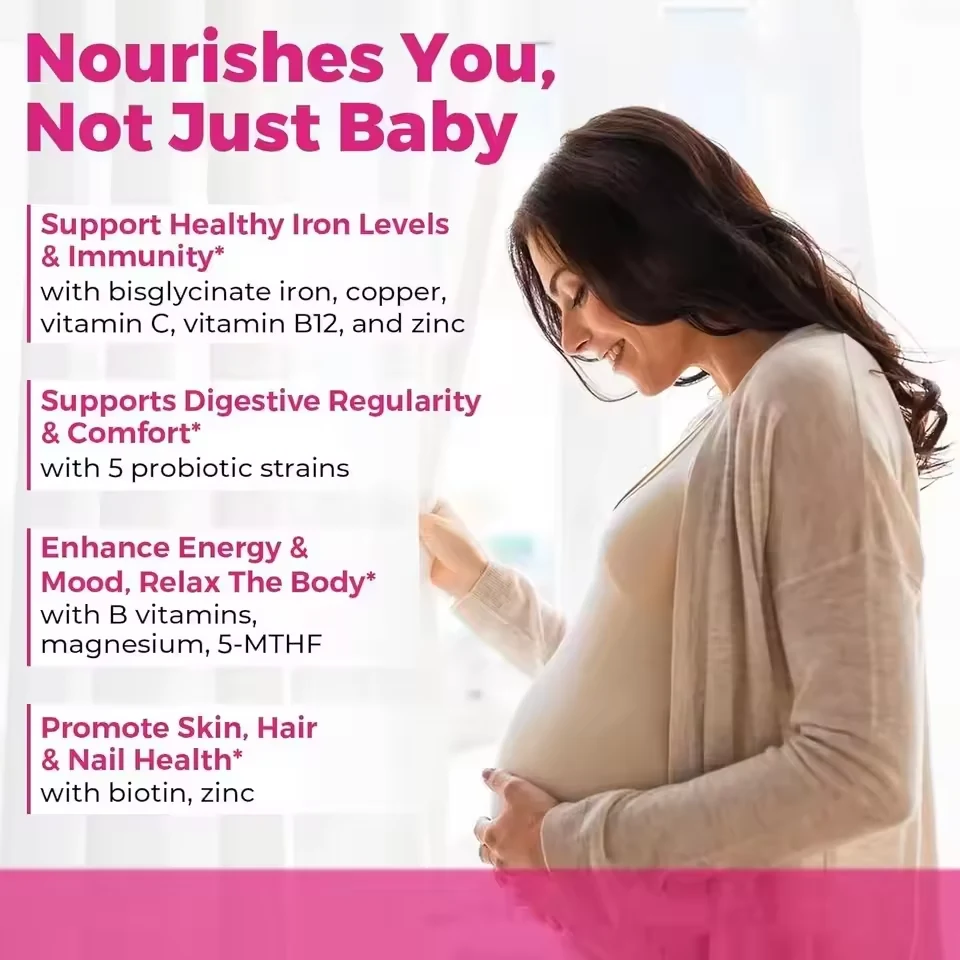 Prenatal Multivitamin Gummies with Methylfolate & DHA formula and packaging details
