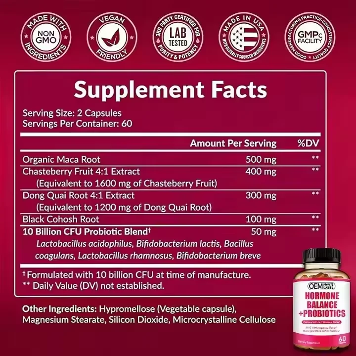 Women's Hormone Balance Capsules formula and packaging details
